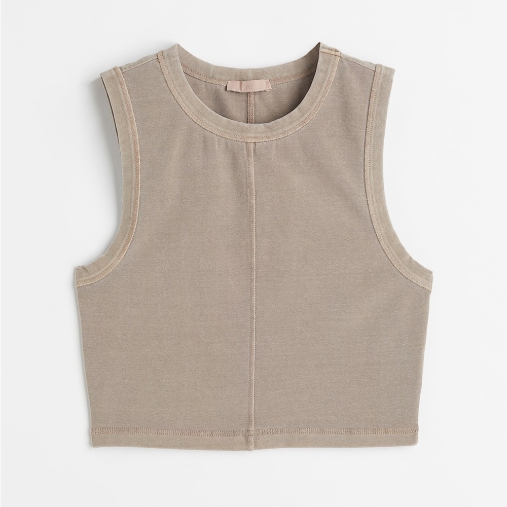Faded Cropped Muscle Tank Top